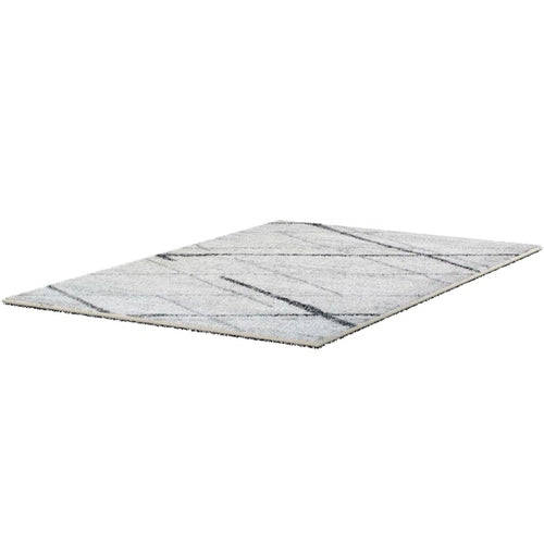 Amii Abstract Stripe Contemporary Ivory/Gray/Charcoal Area Rug