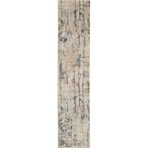 Addie Abstract Modern Machine Woven Area Rug in Beige/Gray
