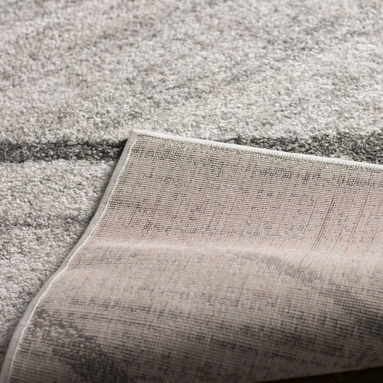 Amii Abstract Stripe Contemporary Ivory/Gray/Charcoal Area Rug