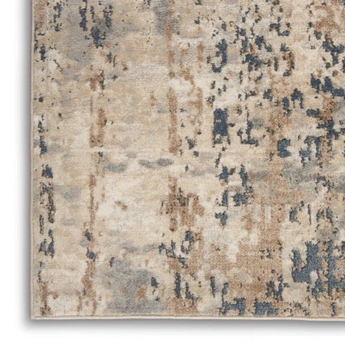 Addie Abstract Modern Machine Woven Area Rug in Beige/Gray