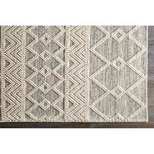 Latrissa Moroccan Flatweave Wool Charcoal/Cream Area Rug