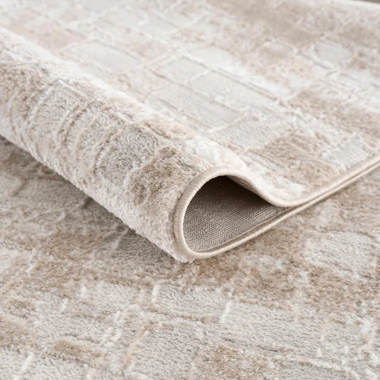 Straten Abstract Design Modern Cream/Beige Area Rug