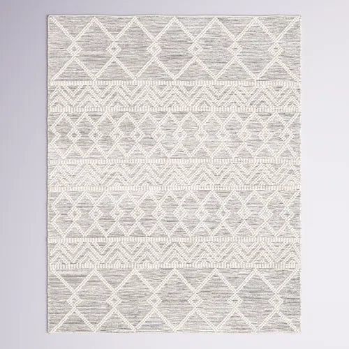 Latrissa Moroccan Flatweave Wool Charcoal/Cream Area Rug